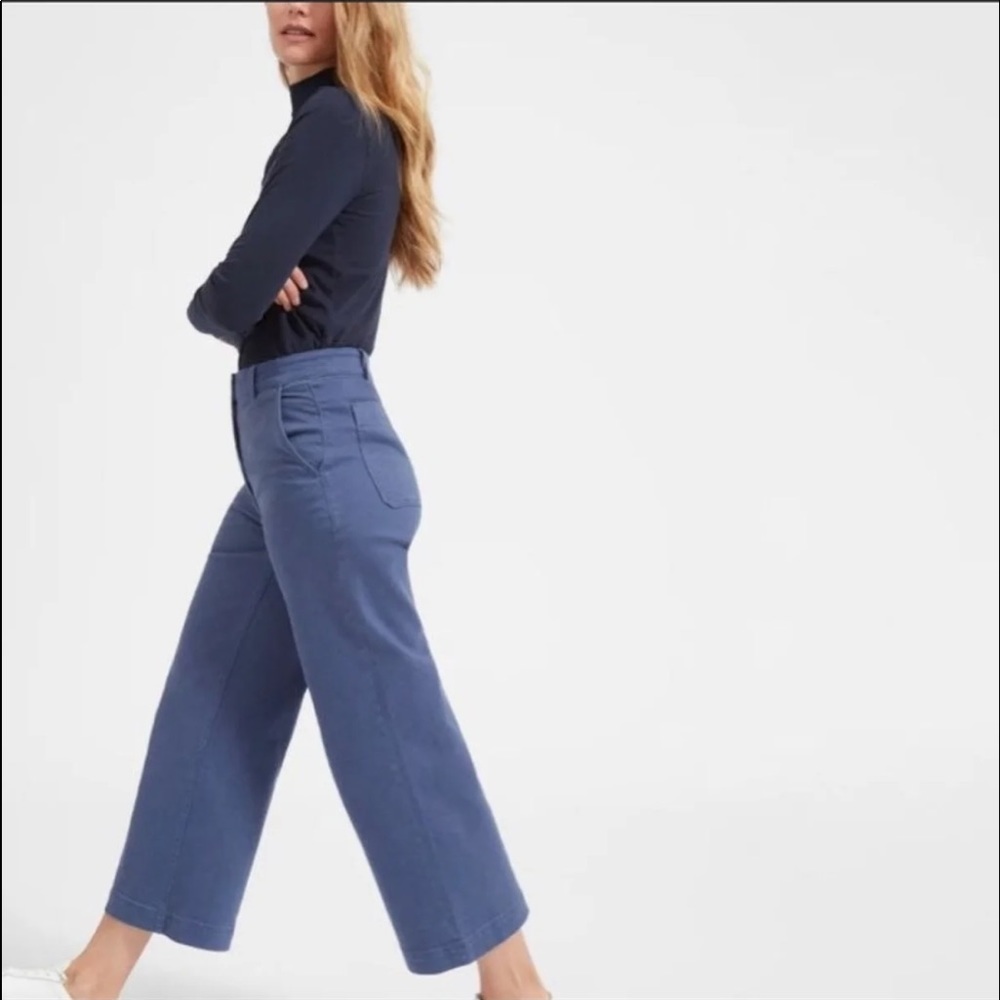 Everlane Wide-Leg Crop Pant in Blue